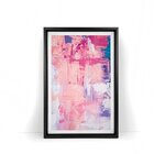 Quadro Com Moldura Chanfrada Abstrato Rosa