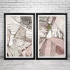 Quadro Com Moldura Chanfrada Abstrato Rose