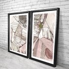 Quadro Com Moldura Chanfrada Abstrato Rose