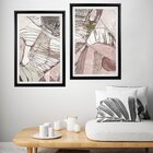 Quadro Com Moldura Chanfrada Abstrato Rose