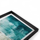 Quadro Com Moldura Chanfrada Abstrato Turquesa