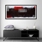 Quadro Com Moldura Chanfrada Abstrato Vermelho