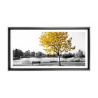 Quadro Com Moldura Chanfrada Arvores Amarela