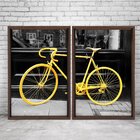 Quadro Com Moldura Chanfrada Bicicleta Amarela