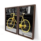 Quadro Com Moldura Chanfrada Bicicleta Amarela