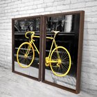 Quadro Com Moldura Chanfrada Bicicleta Amarela