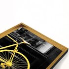 Quadro Com Moldura Chanfrada Bicicleta Amarela