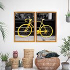 Quadro Com Moldura Chanfrada Bicicleta Amarela