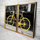 Quadro Com Moldura Chanfrada Bicicleta Amarela