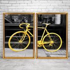 Quadro Com Moldura Chanfrada Bicicleta Amarela