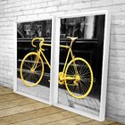 Quadro Com Moldura Chanfrada Bicicleta Amarela