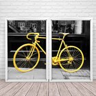 Quadro Com Moldura Chanfrada Bicicleta Amarela