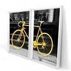 Quadro Com Moldura Chanfrada Bicicleta Amarela