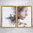 Quadro Com Moldura Chanfrada Efeito Árvore Mulher