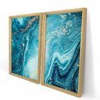 Quadro Com Moldura Chanfrada Elemental Azul