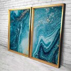 Quadro Com Moldura Chanfrada Elemental Azul