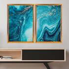 Quadro Com Moldura Chanfrada Elemental Azul