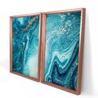 Quadro Com Moldura Chanfrada Elemental Azul