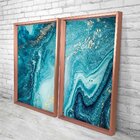 Quadro Com Moldura Chanfrada Elemental Azul