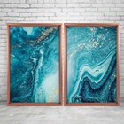 Quadro Com Moldura Chanfrada Elemental Azul