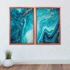 Quadro Com Moldura Chanfrada Elemental Azul