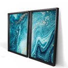 Quadro Com Moldura Chanfrada Elemental Azul