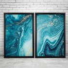 Quadro Com Moldura Chanfrada Elemental Azul