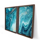 Quadro Com Moldura Chanfrada Elemental Azul
