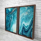 Quadro Com Moldura Chanfrada Elemental Azul