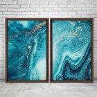 Quadro Com Moldura Chanfrada Elemental Azul