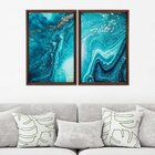 Quadro Com Moldura Chanfrada Elemental Azul