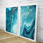 Quadro Com Moldura Chanfrada Elemental Azul