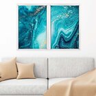 Quadro Com Moldura Chanfrada Elemental Azul