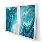 Quadro Com Moldura Chanfrada Elemental Azul