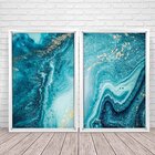 Quadro Com Moldura Chanfrada Elemental Azul