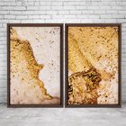 Quadro Com Moldura Chanfrada Espuma De Ouro