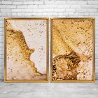 Quadro Com Moldura Chanfrada Espuma De Ouro