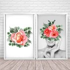 Quadro Com Moldura Chanfrada Floral