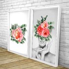Quadro Com Moldura Chanfrada Floral