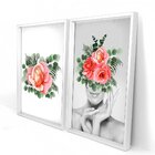Quadro Com Moldura Chanfrada Floral