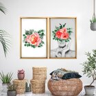 Quadro Com Moldura Chanfrada Floral