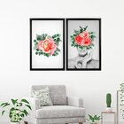 Quadro Com Moldura Chanfrada Floral
