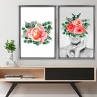 Quadro Com Moldura Chanfrada Floral