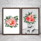 Quadro Com Moldura Chanfrada Floral