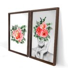Quadro Com Moldura Chanfrada Floral
