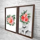 Quadro Com Moldura Chanfrada Floral