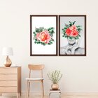 Quadro Com Moldura Chanfrada Floral