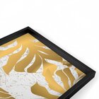 Quadro Com Moldura Chanfrada Flores Douradas