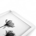 Quadro Com Moldura Chanfrada Flores Preto E Branco