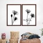 Quadro Com Moldura Chanfrada Flores Preto E Branco